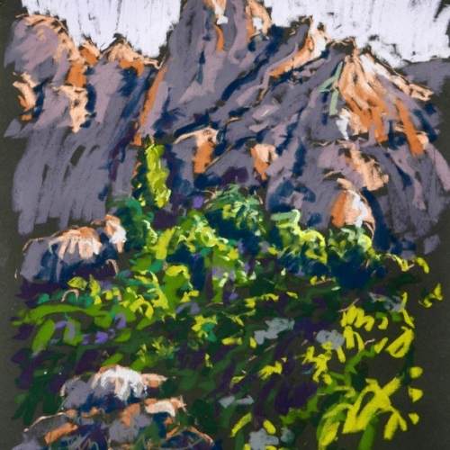Mont Sainte Victoire-49    Pastel 65x50cm Frans van Veen 2019-Verkocht