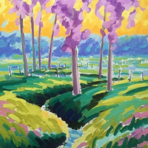 DE KLEINE MARK   Olieverf  160x120cm  Frans van Veen