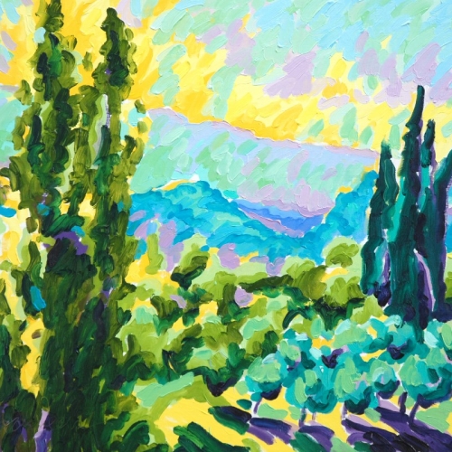 Saint Hilaire Revisited  Olieverf  100x120cm  Frans van Veen--Verkocht