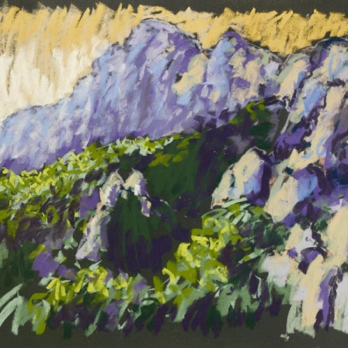 Mont Sainte Victoire 46 - Pastel 65x50cm, Frans van Veen 2019 - Sold