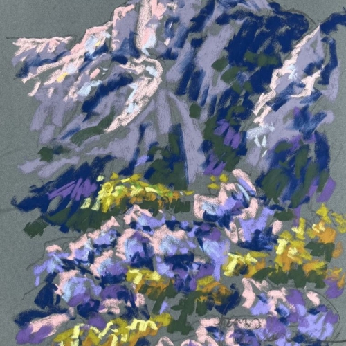 Pastel,  65x50cm, Sainte Victoire 