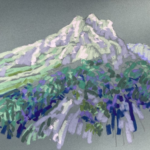 Pastel, 50x65cm, Sainte Victoire 