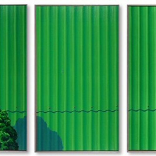 Groene Ode, Olieverf  3x  140x100cm,  Frans van Veen 1981